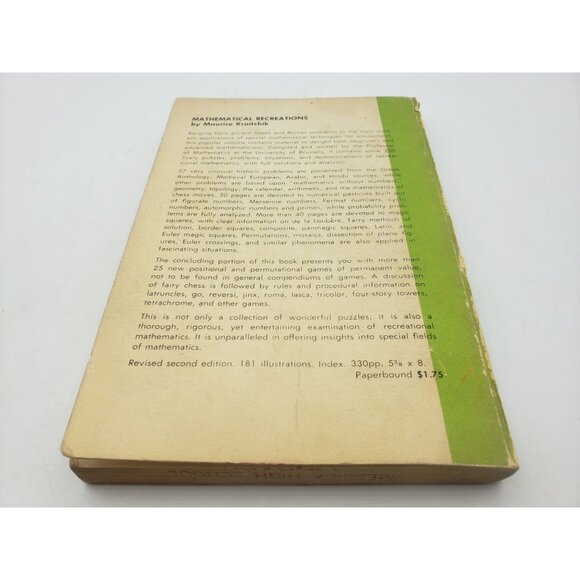 Mathematical Recreations By Maurice Kraitchik Revised Edition Paperback 1953 - Picture 11 of 12
